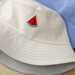 Embroidery Couple Basin Hat Cartoon Watermelon Sunscreen Beach Hat