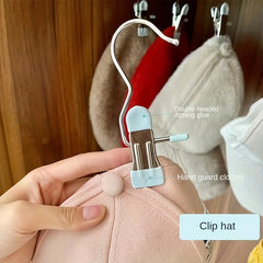 4pcs Hookless Clip Dormitory Storage Hat Underwear Drying Rack