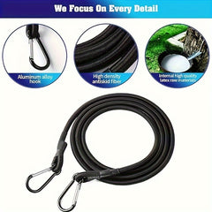 Elastic Rope Strap Carabiner Heavy Duty Fixed Luggage Bag Outdoor Camping Travel