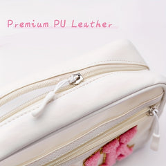 Transparent Cosmetic Bag with Chenille Letter Patch for Women and Teens