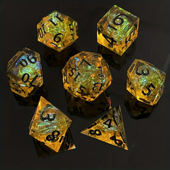 7pcs Resin Sided Dice Board Game Set, Sharp Resin Playing Game Dice