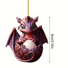Dragon Egg Pendant Car Rearview Mirror Pendant Acrylic Christmas Tree Ornament