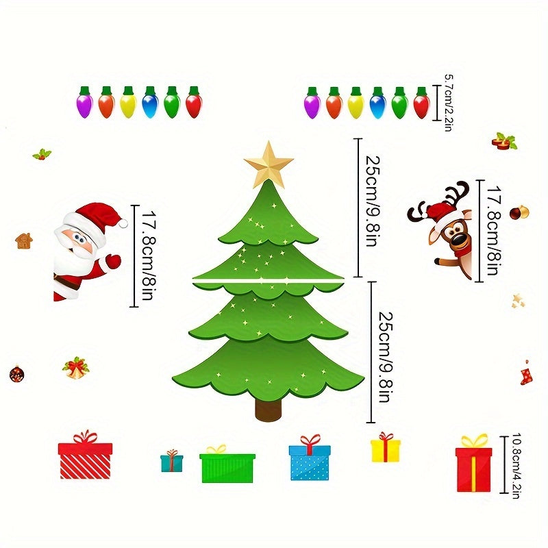 Christmas Tree Decor Stickers Garage Door Holiday Party Magnetic Stickers