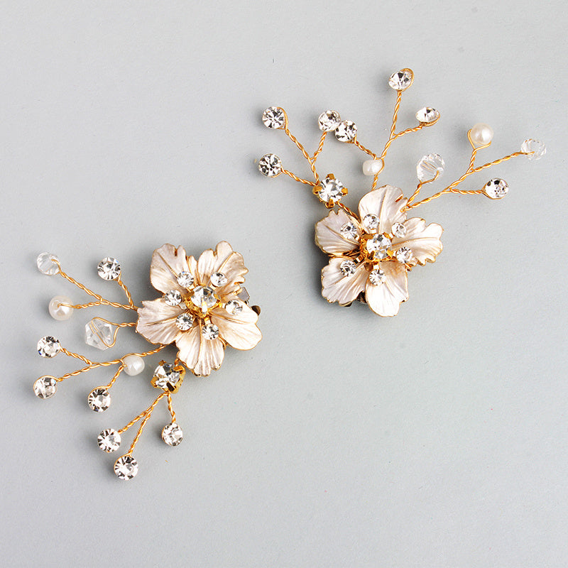Crystal Beads Flower Shoe Clips Rhinestone Shoe Buckles Accessories