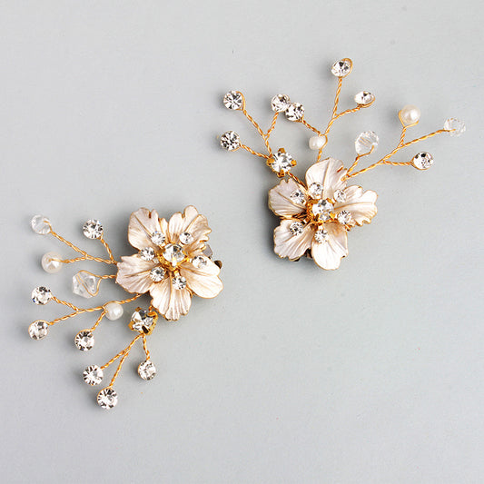 Crystal Beads Flower Shoe Clips Rhinestone Shoe Buckles Accessories