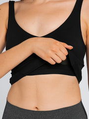 Solid V Neck Fitness Running Cami