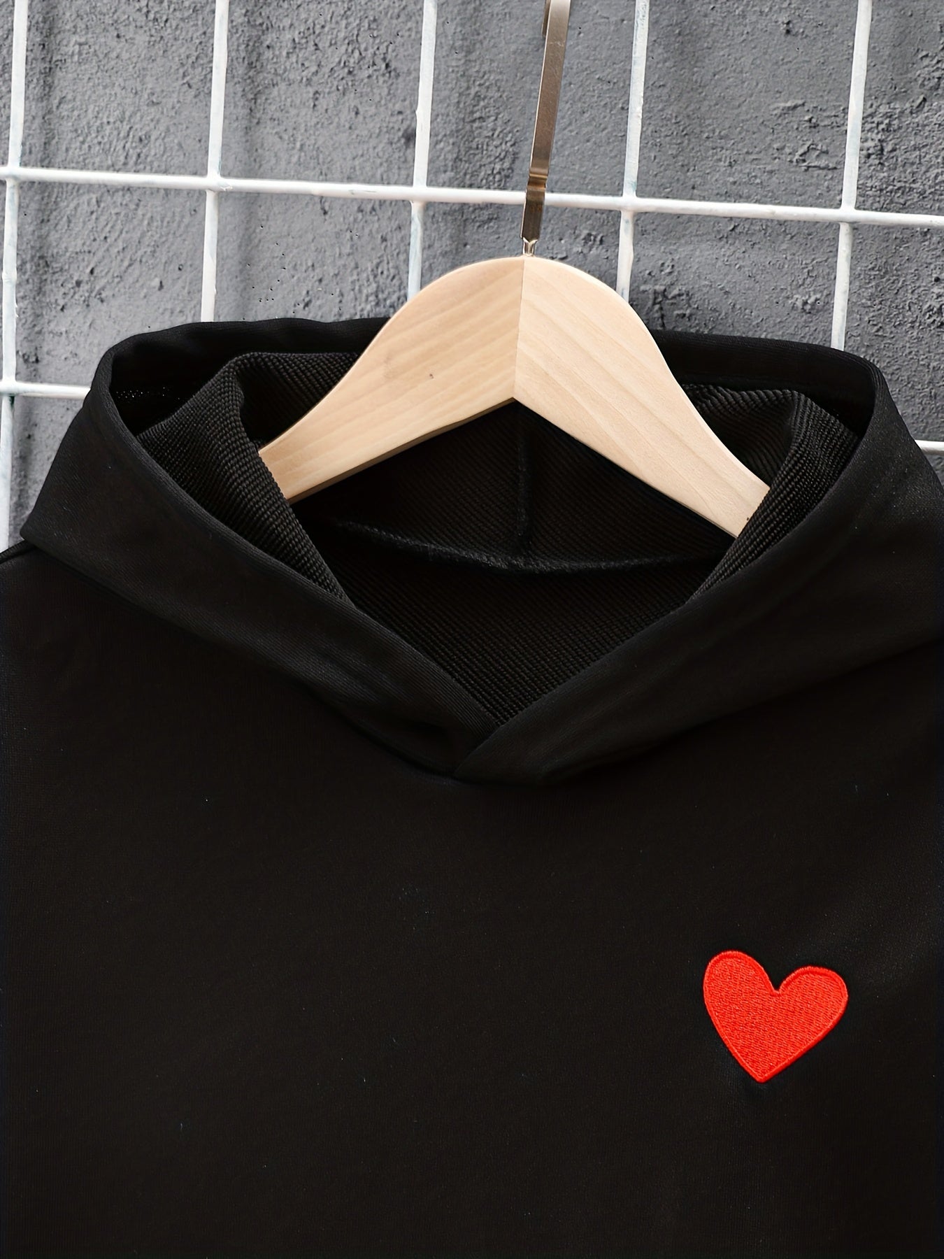 Boys Heart Graphic Hoodie Long Sleeve Sweatshirt