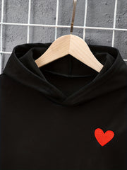 Boys Heart Graphic Hoodie Long Sleeve Sweatshirt