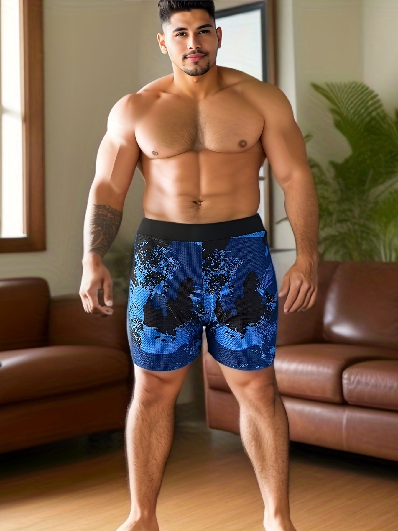 Men's Stretch Swimming Trunks for Beach Vacation