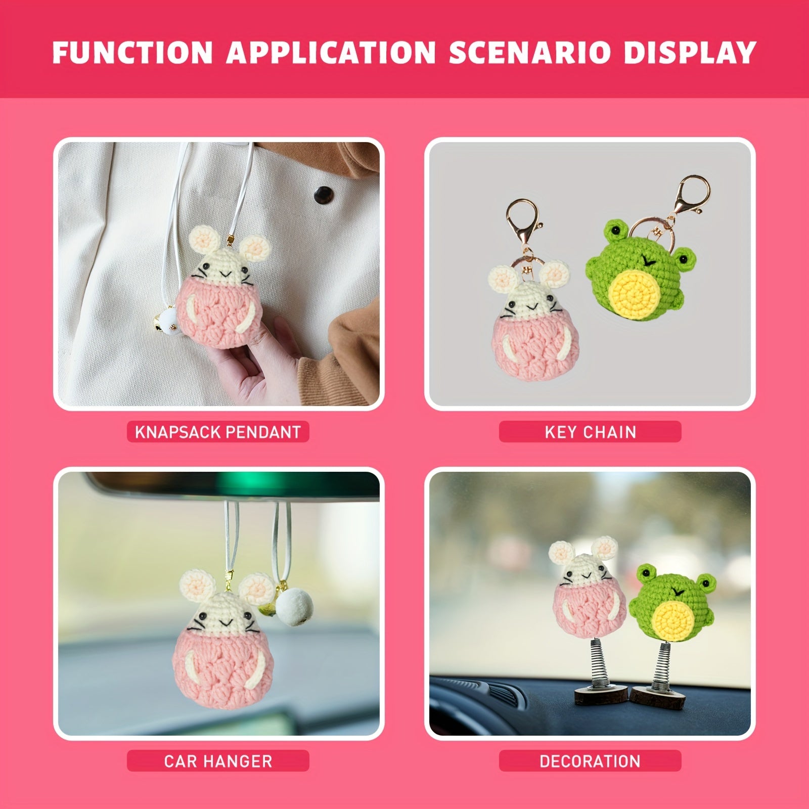 Crochet Doll Pendant DIY Kit with Wool - Creative Doll Ornament Gift Set