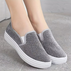 Women's Slip-On Canvas Sneakers Lightweight Low Top Casual Shoes