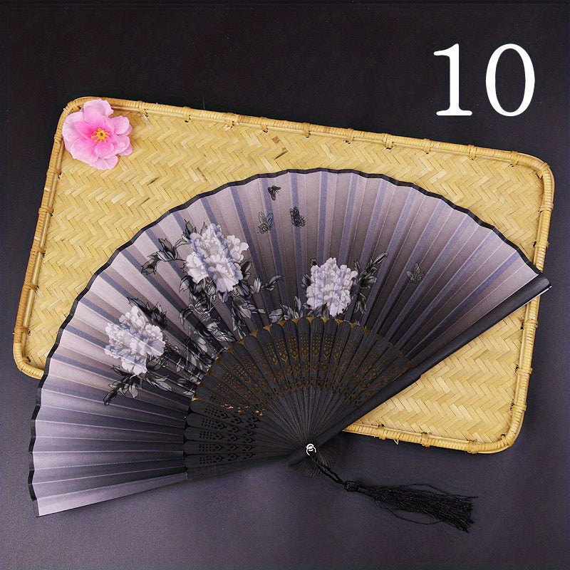 Ancient Style Folding Fan Chinese Dance Bamboo Cloth Fan