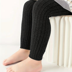 Girls Solid Ribbed Leggings Comfy Casual Leggings For Spring Fall Christmas Gift