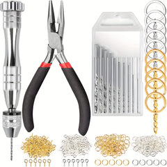 222 PCS Pin Vise Kit Steel Hand Drill With Drill Bits