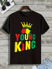 Men's Active King Print Tee - Outdoor Summer T-shirt