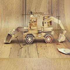 Wooden Small Digging Machine Model Ornament Toy