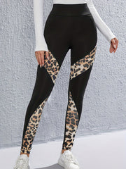 Leopard Print Skinny Leggings High Waist Stretchy Women's Clothing
