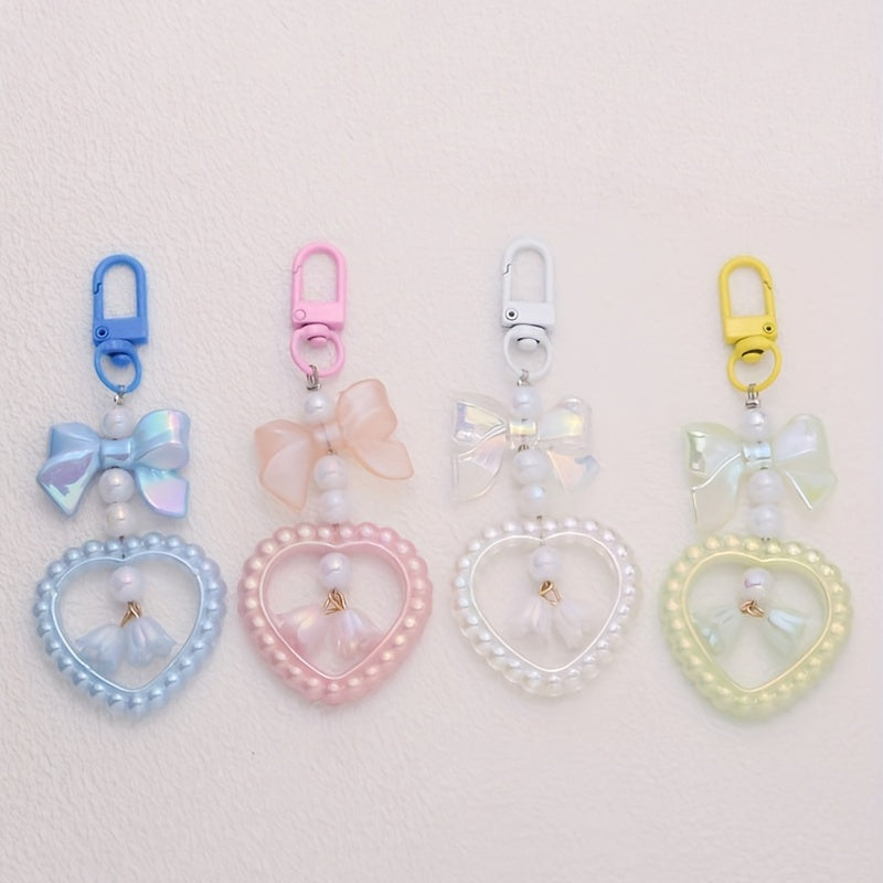 Acrylic Love Bell Orchid Keychain Pendant For Girls