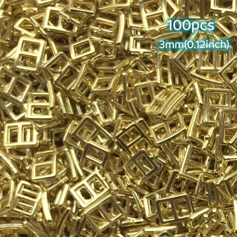 100pcs 3mm Tiny Buckles for Doll Clothes Sewing Projects
