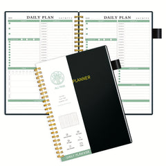 Undated Daily Planner Spiral To Do List Meal Tracker Appointment Hourly Pocket
