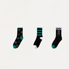 5 Pairs Plaid Print Crew Socks for Women