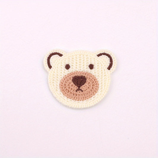 10pcs Colorful Bear Head Embroidery Patch DIY Clothing Accessories