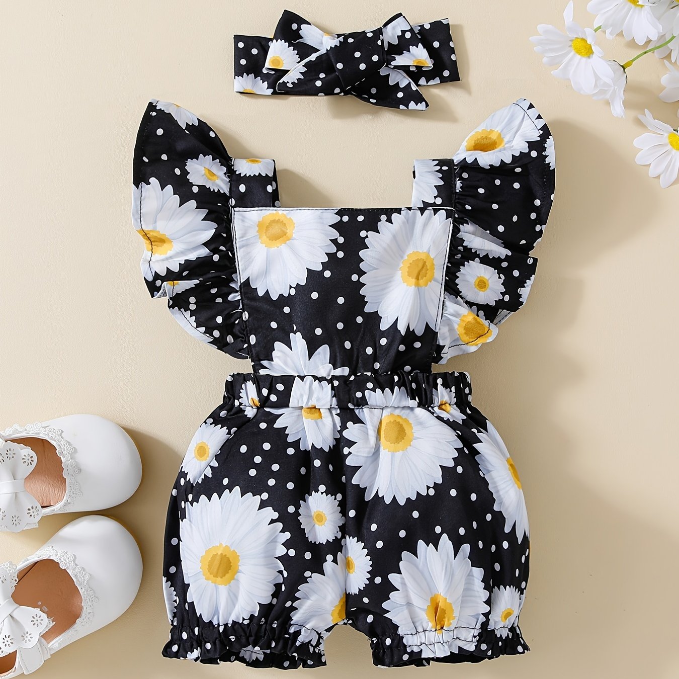 Newborn Baby Girl Romper & Headband Set, Summer Clothes