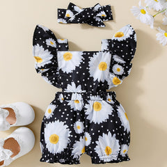 Newborn Baby Girl Romper & Headband Set, Summer Clothes