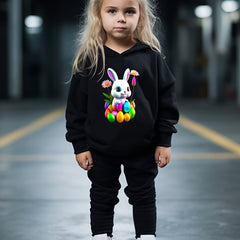 OERYUI Easter Bunny Print Hoodies Pants Set For Kids