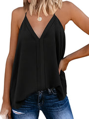 V Neck Cami Top Solid Casual Top For Spring & Summer Women's Clothing