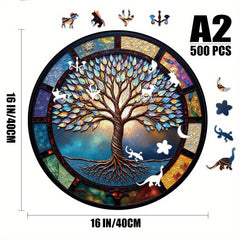500pc Tree of Life Jigsaw Puzzle - Animal Shaped - Adults