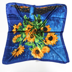 Print Silk Satin Scarf Female Shawls Head Scarf For Ladies
