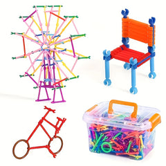 200pc Geometric Shape Building Blocks Educational Kit