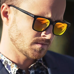 Vintage Leopard Green Square Sunglasses Men Driving Sunshade Glasses