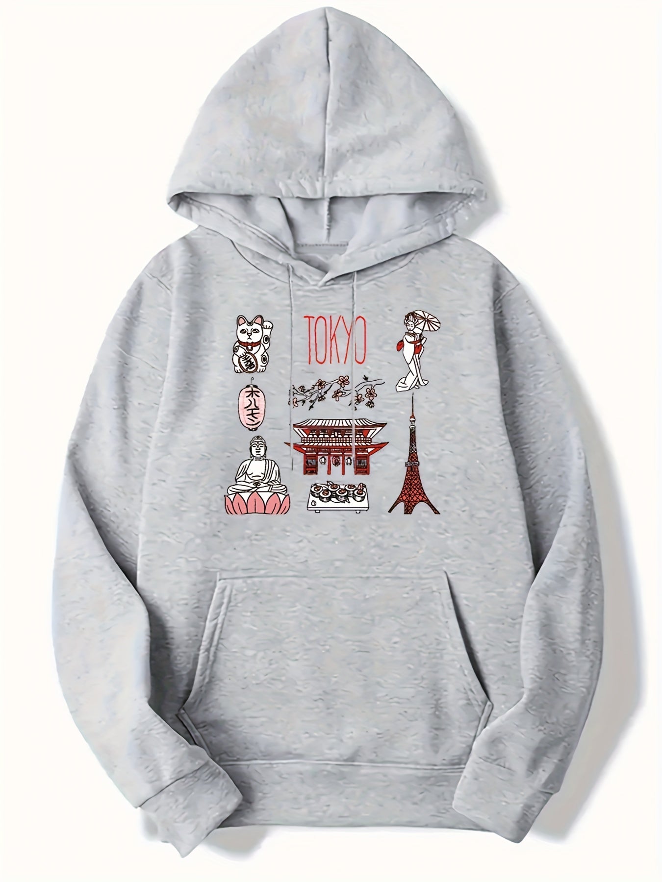 Maneki neko Bodhisattva Pavilion Tokyo Sushi Print Men's Hoodie