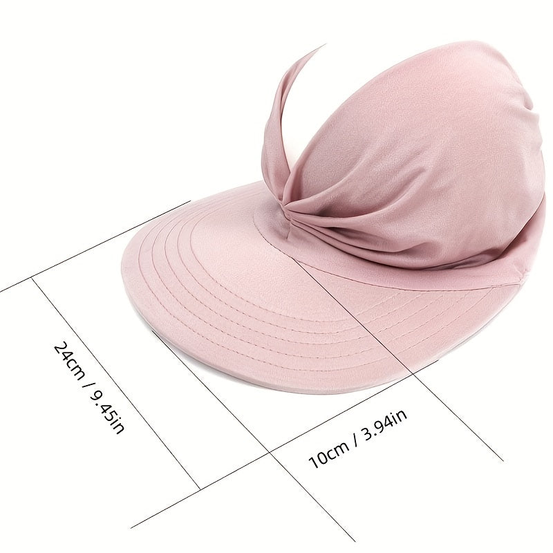Ponytail Sunscreen Pleated Visor Hat UV Protection Sun Hats Women