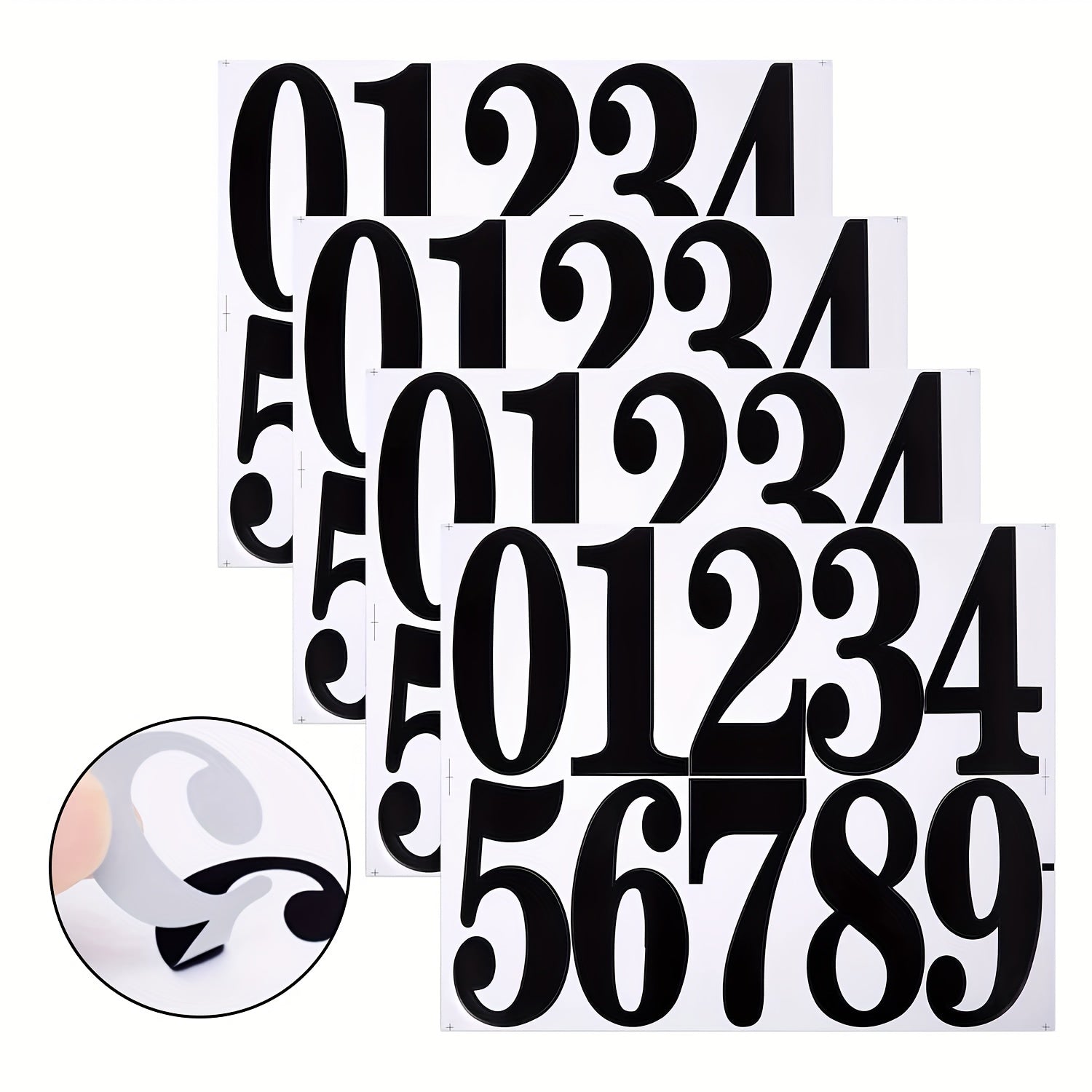 4 Sheets Large Waterproof Number Stickers Numbers Labels