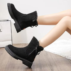 Women's Thermal Platform Boots Side Zipper Snow Boots