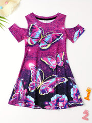 Unicorn Princess Cold Shoulder Dress for Party
