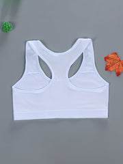 2pcs Girls Sports Bra Print No Steel Ring Breathable Soft Underwear