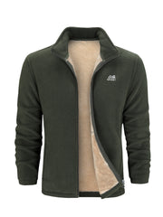 Casual Fleece Jacket Men's Comfortable Zip Up Coat For Winter