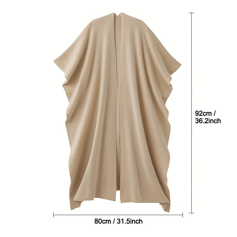 Apricot Cotton Knitted Shawls Long Wraps Scarf Windproof Warm Cape