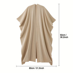 Apricot Cotton Knitted Shawls Long Wraps Scarf Windproof Warm Cape