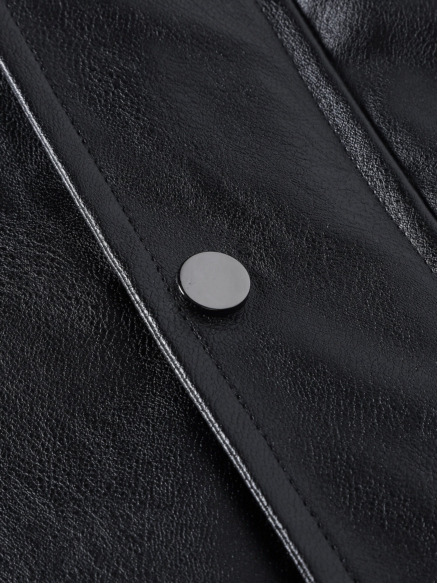 Men's Warm Fleece PU Leather Vest for Fall Winter