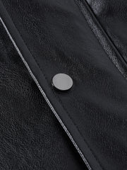 Men's Warm Fleece PU Leather Vest for Fall Winter