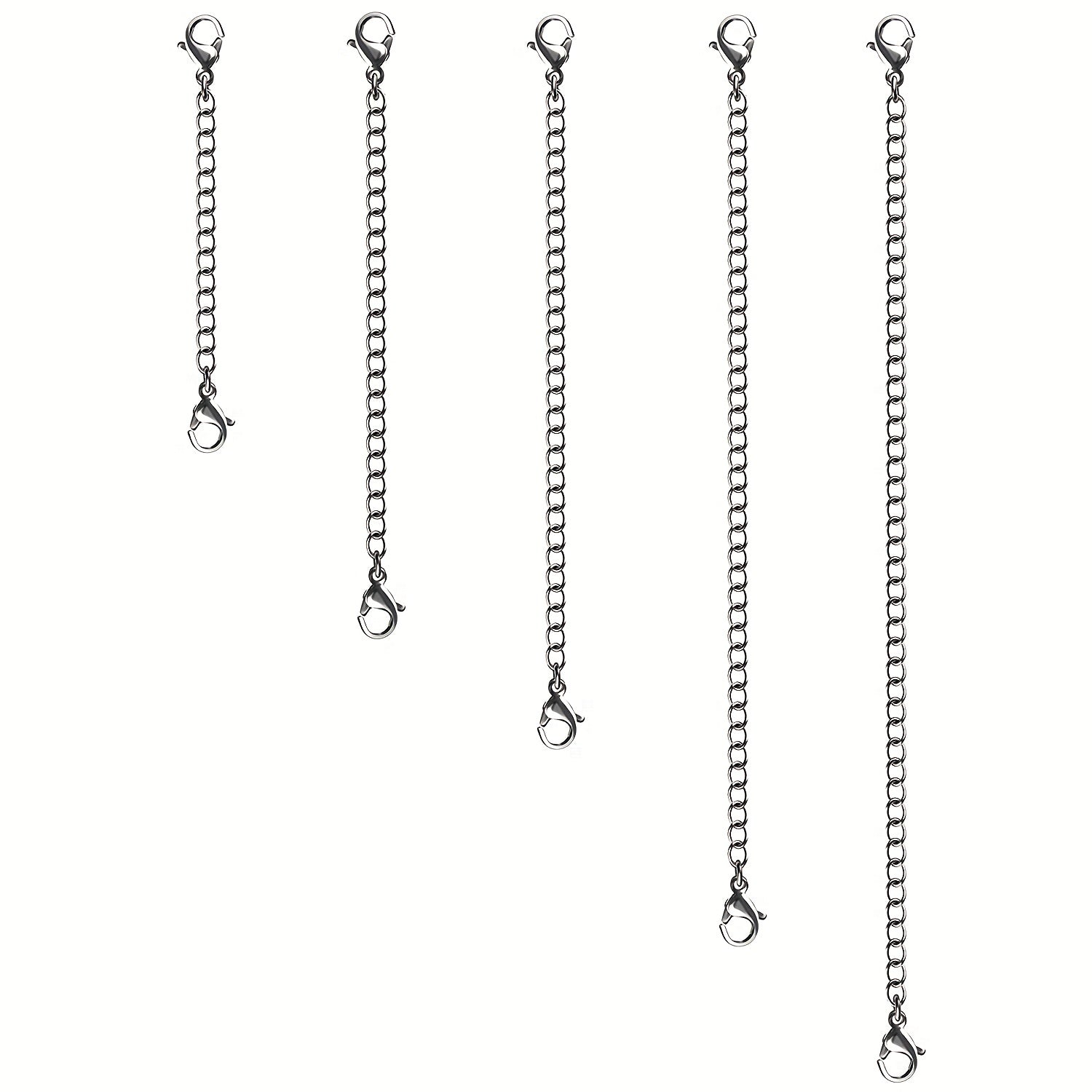 10Pcs Necklace Chain Extenders Golden and Silvery Stainless Steel Jewelry Chains