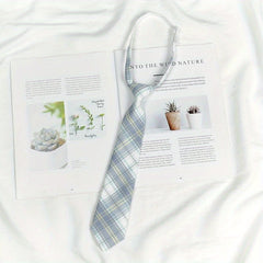 Plaid Elastic Small Tie For Cosplay School Uniform Boys
