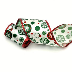 4.57m Christmas Candy Wired Edge Ribbon Red Candy Cane Fabric Craft Ribbon