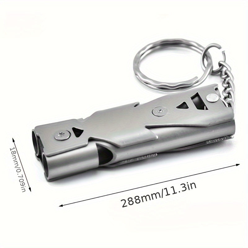 2pcs Stainless Steel Double Tube Survival Whistle