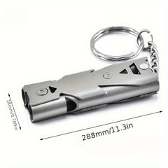 2pcs Stainless Steel Double Tube Survival Whistle